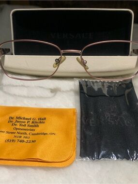 Authentic Versace MOD 1216-B 1260 Pink Havana Crystal Eyeglass Frames - Full Box